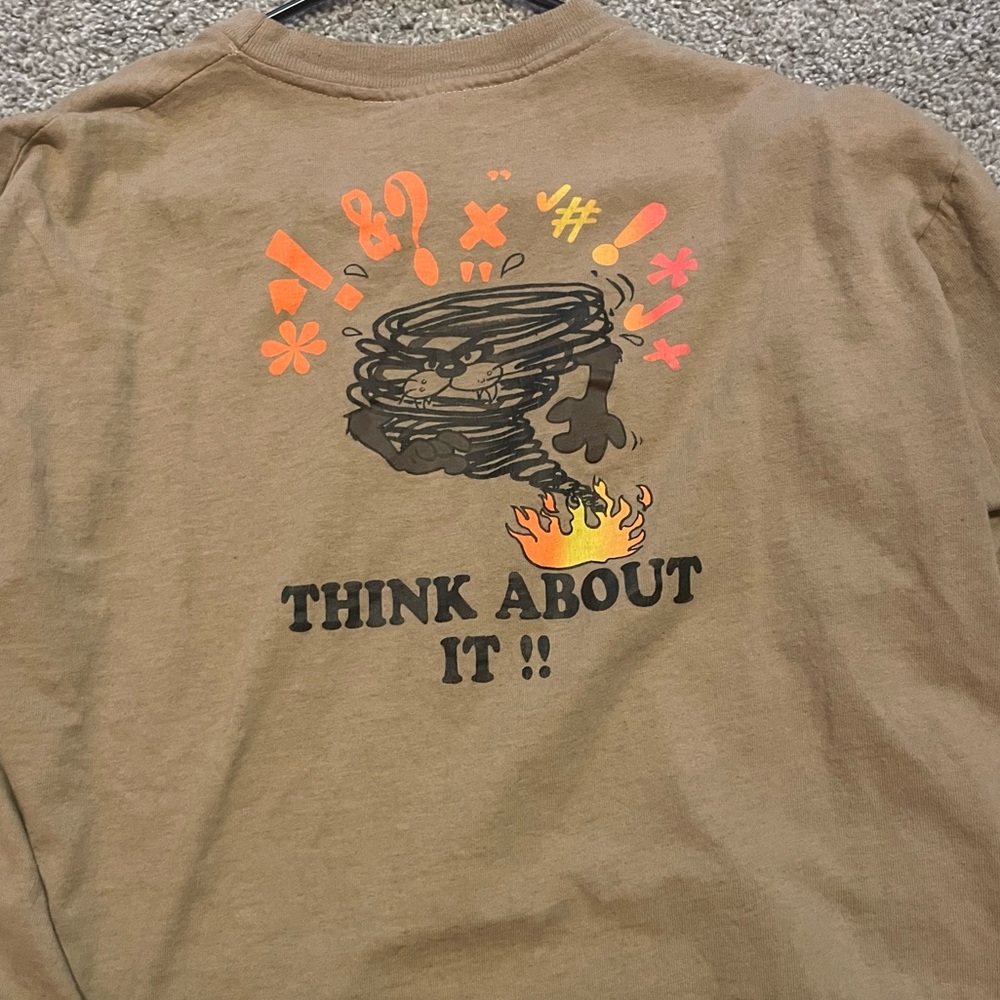 90’s Tan “Think about it!!” Tasmanian Devil graphic tee - Single stitch - XL